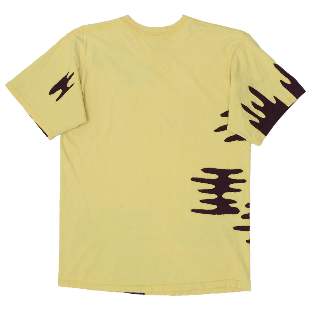 Rework Nike Brown Patch Pattern Yellow Mens T-Shirt - PR280