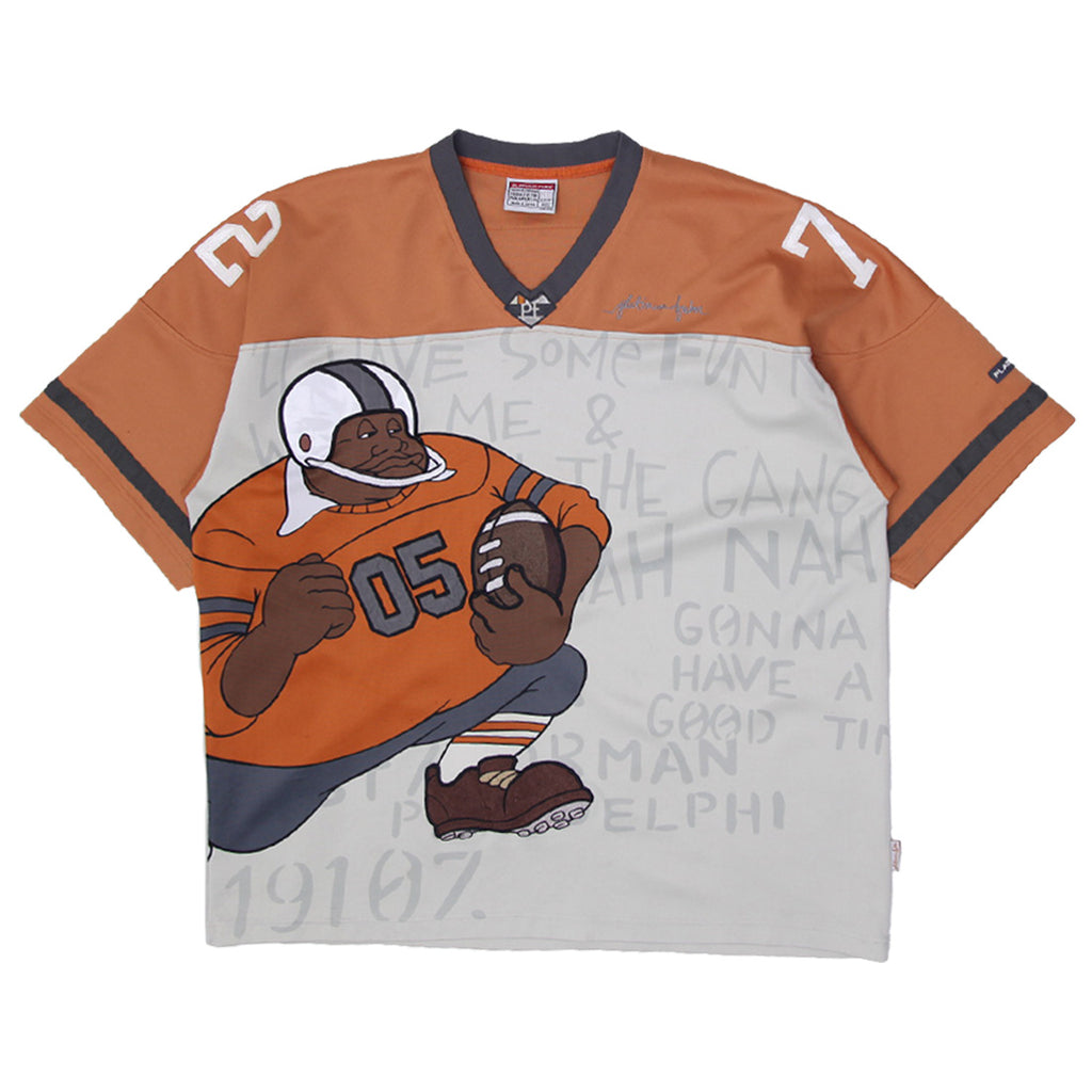Shop Vintage Platinum Fubu Fat Albert Football Shirt Orange Beige