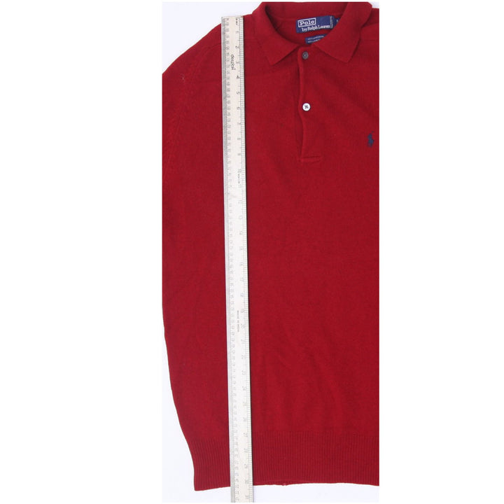 Vintage Polo By Ralph Lauren 100% Lambswool Polo Long Sleeve Sweater