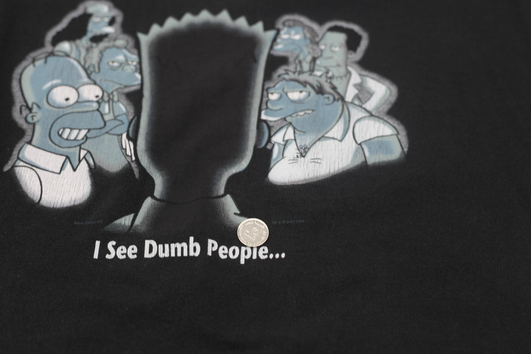 2001 Vintage The Simpsons I See Dumb People T-Shirt Delta Pro Weight L - Fashion Rerun Vintage Migration_T-Shirt