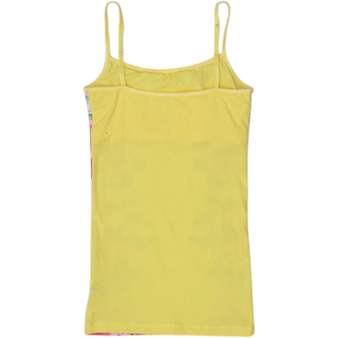 Y2K Ladies Floral Yellow Sleeveless Tank Top Size XS | Migration_Tops - Side View | Fashion Rerun