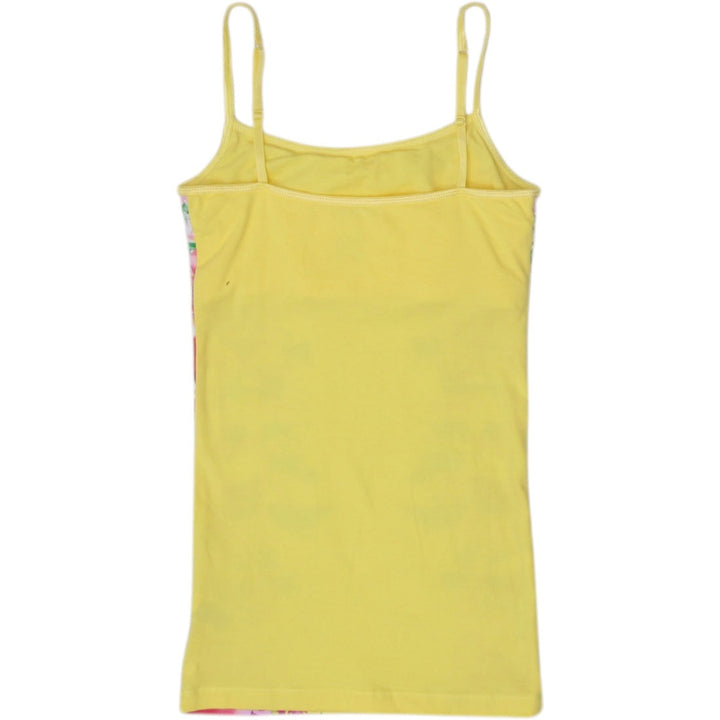 Y2K Ladies Floral Yellow Sleeveless Tank Top Size XS | Migration_Tops - Side View | Fashion Rerun
