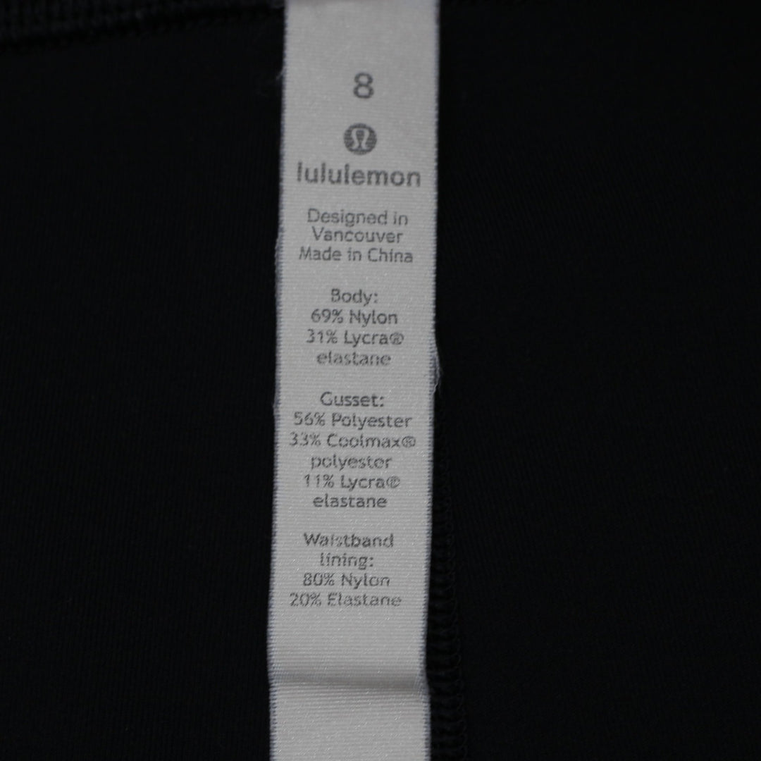 Ladies Lululemon Speed Up Tight Running Leggings Black Pockets Size 8