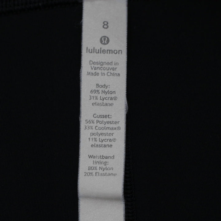 Ladies Lululemon Speed Up Tight Running Leggings Black Pockets Size 8
