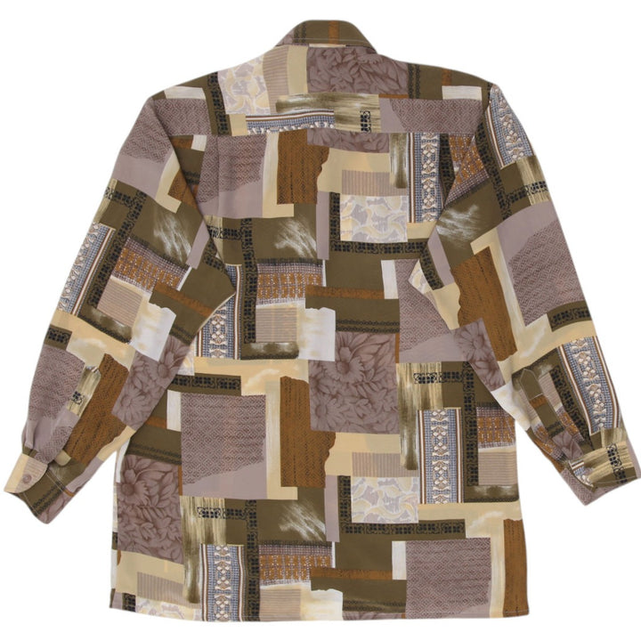 Abstract Print Long Sleeve Shirt Size XL