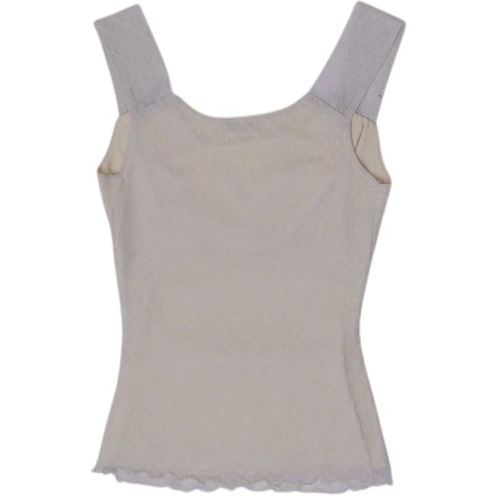 Y2K Ladies Ricki's Lace Camisole Tank Top Cream Ruched Fairycore Size XS
