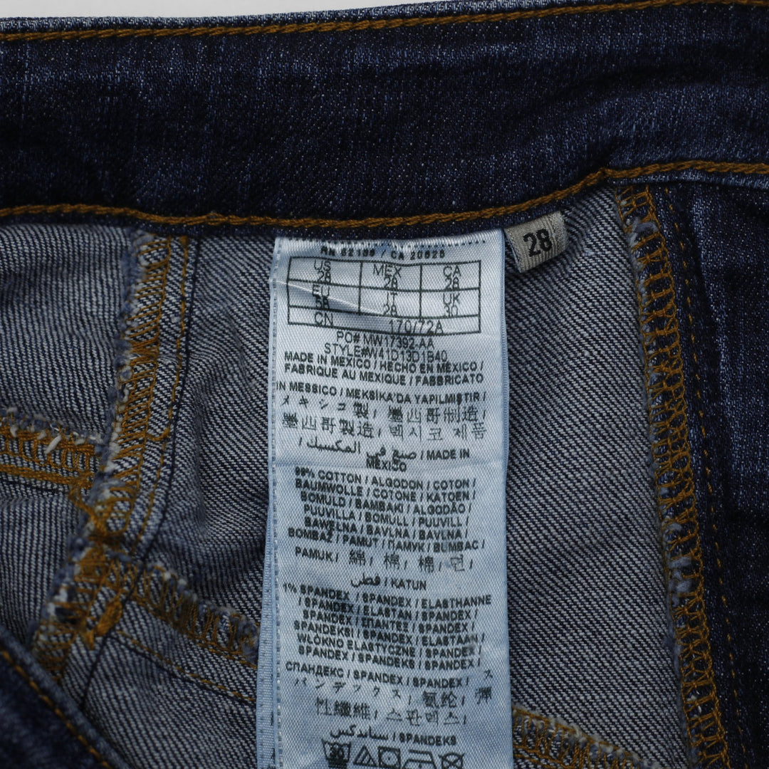 Ladies Guess Jeans Distressed Dual Zip Corset Denim Skirt Size 28