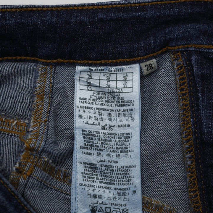 Ladies Guess Jeans Distressed Dual Zip Corset Denim Skirt Size 28