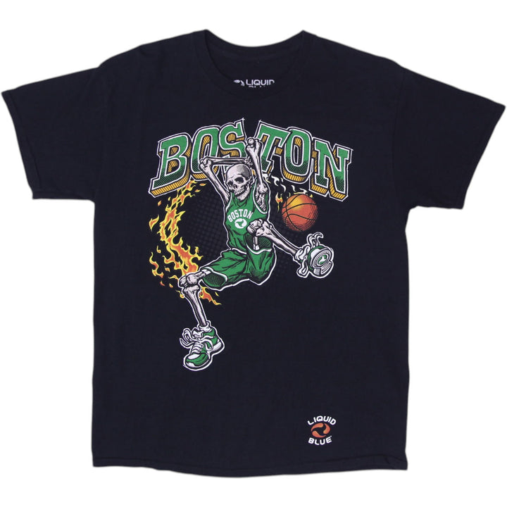 Mens Liquid Blue Boston Basketball Graphic T-Shirt Size L