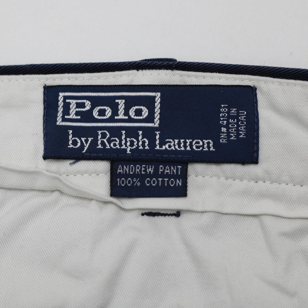 Vintage Mens Polo Ralph Lauren Pleated Trousers Andrew Pant Size 34/32