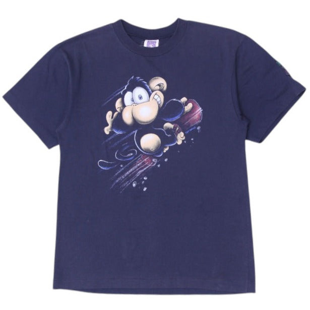 Vintage Humeur Design Stef Mosino T-Shirt Navy Blue Graphic Cartoon Print | Migration_T-Shirts | Fashion Rerun