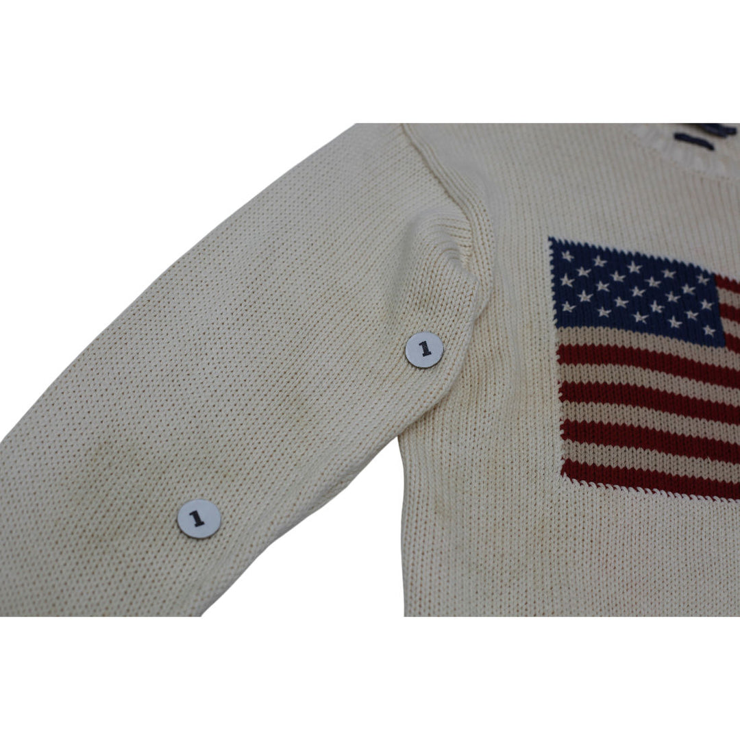Vintage Polo By Ralph Lauren Iconic Flag Cotton Crewneck Sweater M