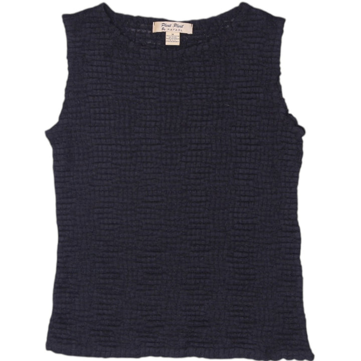 Y2K Ladies Pleat Pleat by Rafael Micro Pleated Tank Top Size M
