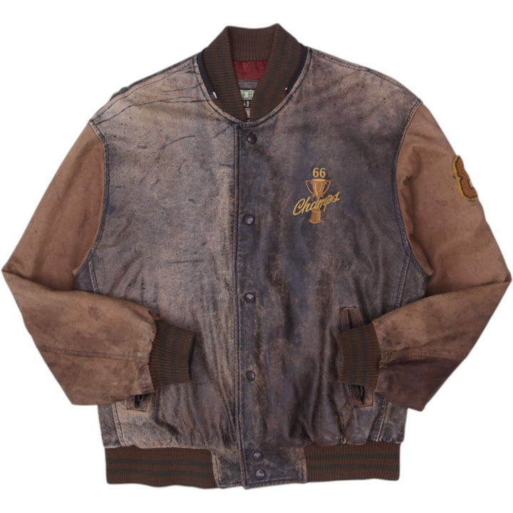Vintage Gas House Gang 66 Champs Brown Leather Jacket L | Migration_Jackets | Fashion Rerun
