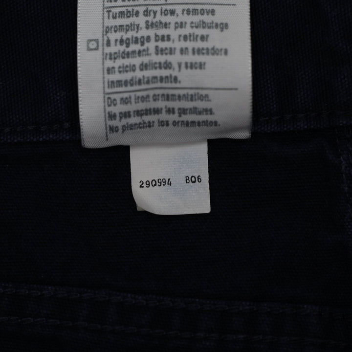 Mens Carhartt B159 NVY Canvas Dungaree Workwear Pants Size 36x32