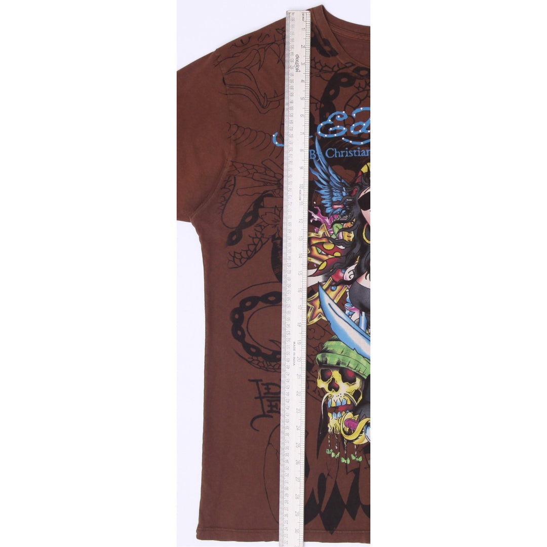 Y2K Mens Ed Hardy by Christian Audigier All Over Print PirateSkulls Size XL