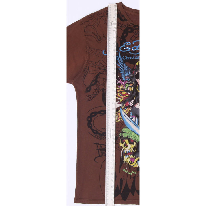 Y2K Mens Ed Hardy by Christian Audigier All Over Print PirateSkulls Size XL