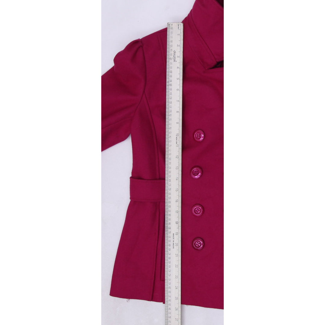 Y2K Ladies Guess Pea Coat Magenta Wool Blend Double Breasted Blazer Size M | Migration_Jackets - Alternate Vi | Fashion Rerun
