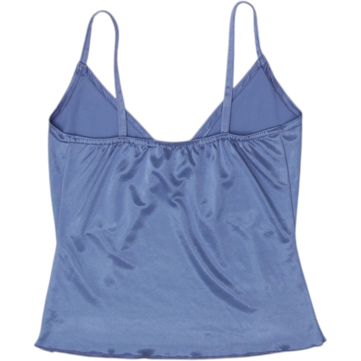 Y2K Ladies Cant Miss Camisole Blue Satin Strappy Top