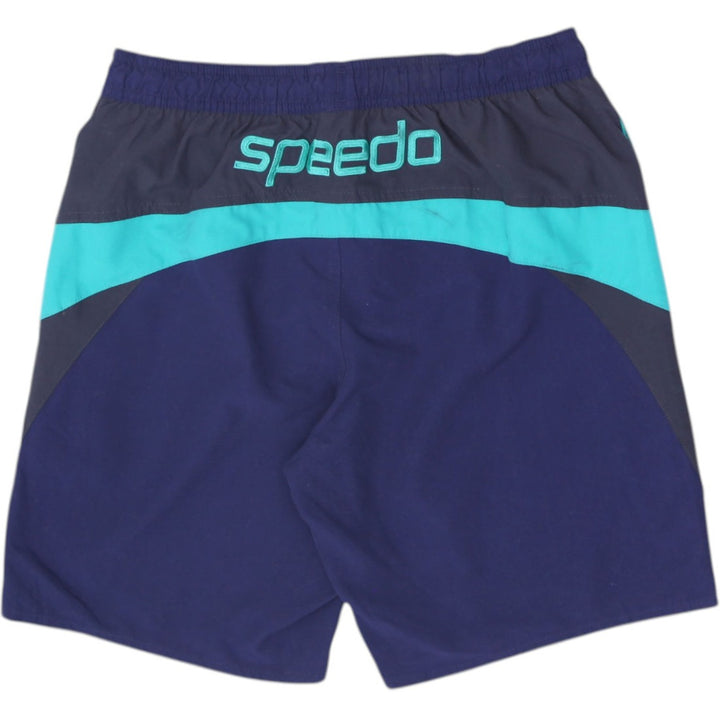 Mens Speedo Colorblock Swim Trunks Navy & Teal Mesh Lined Board Shorts Small