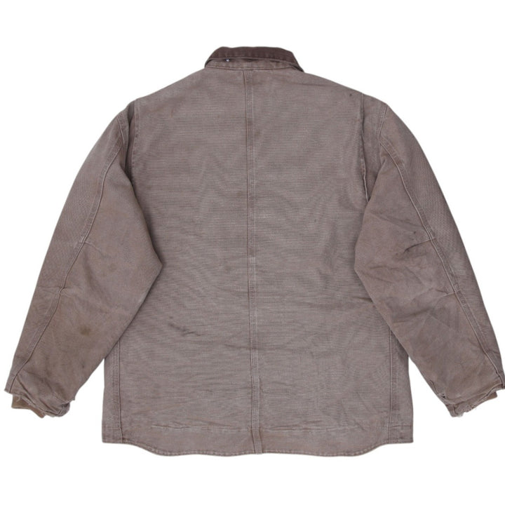 Mens Carhartt Sandstone Ridge Coat Full Zip Distressed Jacket Size L