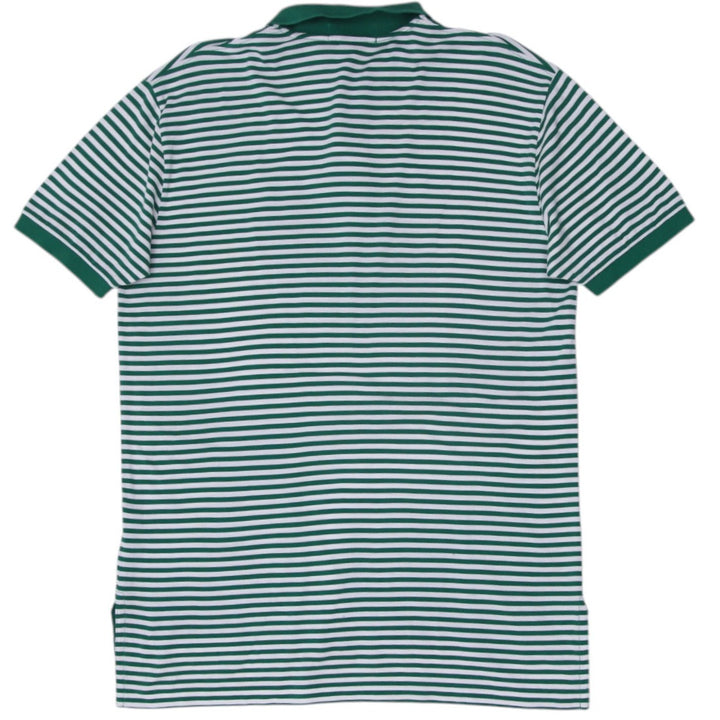 Mens Ralph Lauren Polo Green Striped Shirt Pima Cotton Logo
