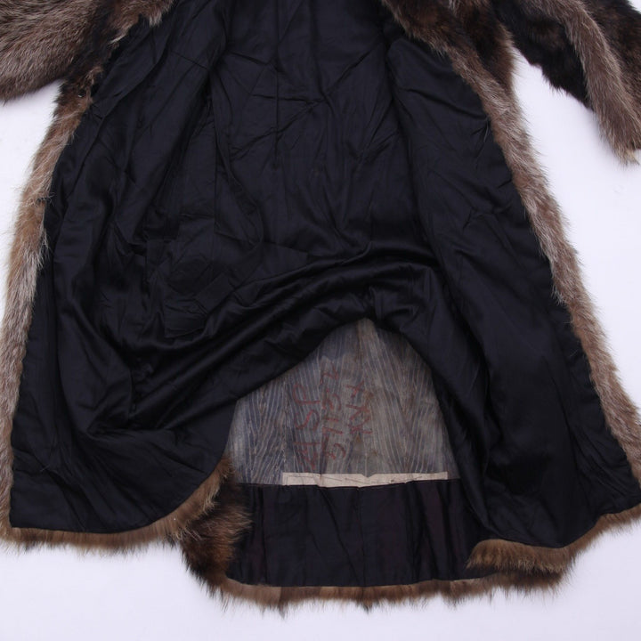 Authentic 1980s Mob Wife Aesthetic Long-Hair Genuine Raccoon Fur Coat
