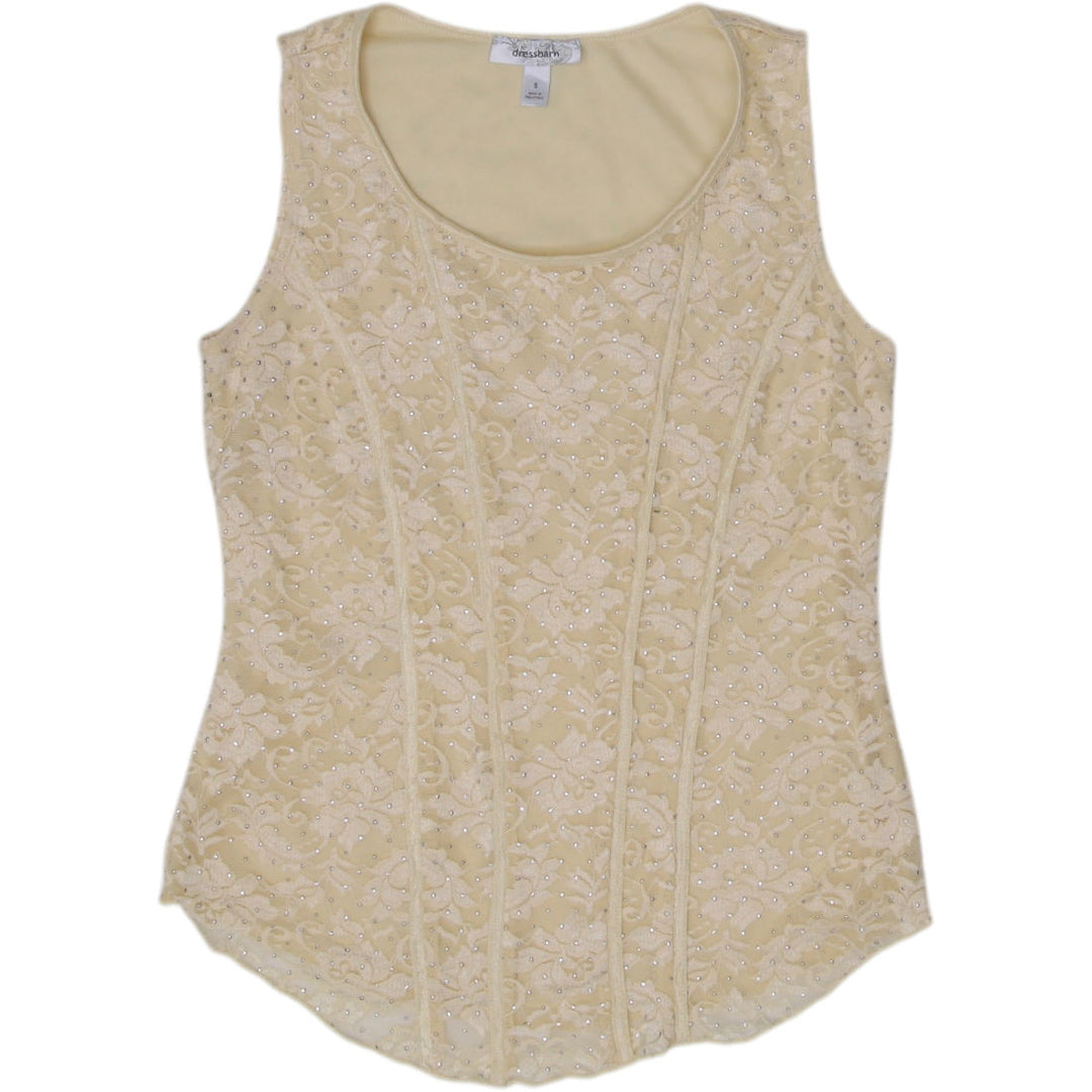 Y2K Ladies Dressbarn Floral Lace Top Tank Top | Migration_Y2K Tops | Fashion Rerun