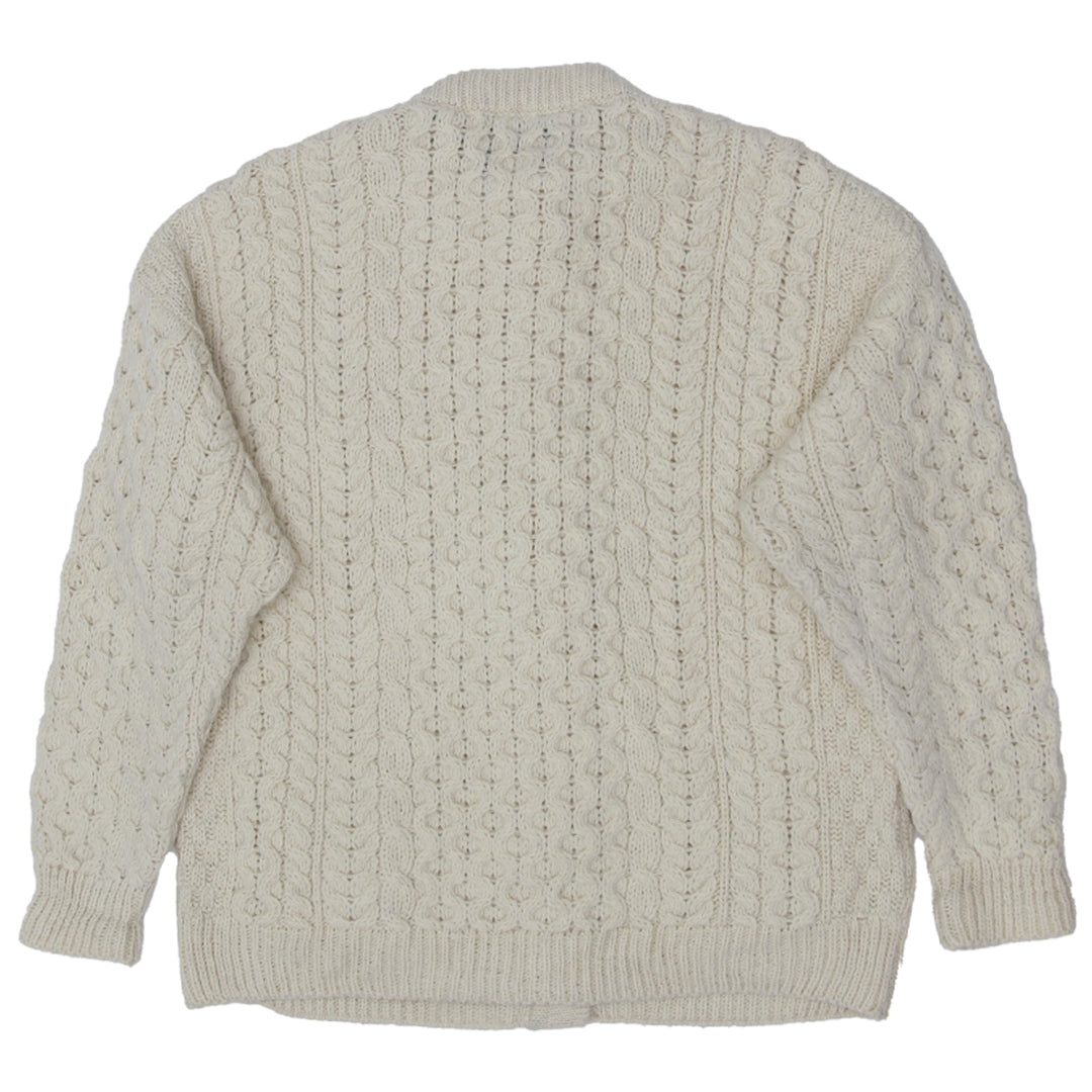 Vintage A.S Cooper Irish Wool Cable Knit Cardigan - Made In Ireland Size L - Fashion Rerun Vintage Migration_Sweaters