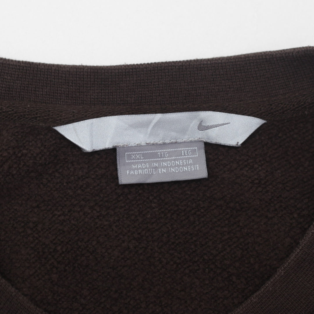 2000's Vintage Nike Swoosh Embroidered Crewneck Sweatshirt Brown - Fashion Rerun Vintage Migration_Sweaters