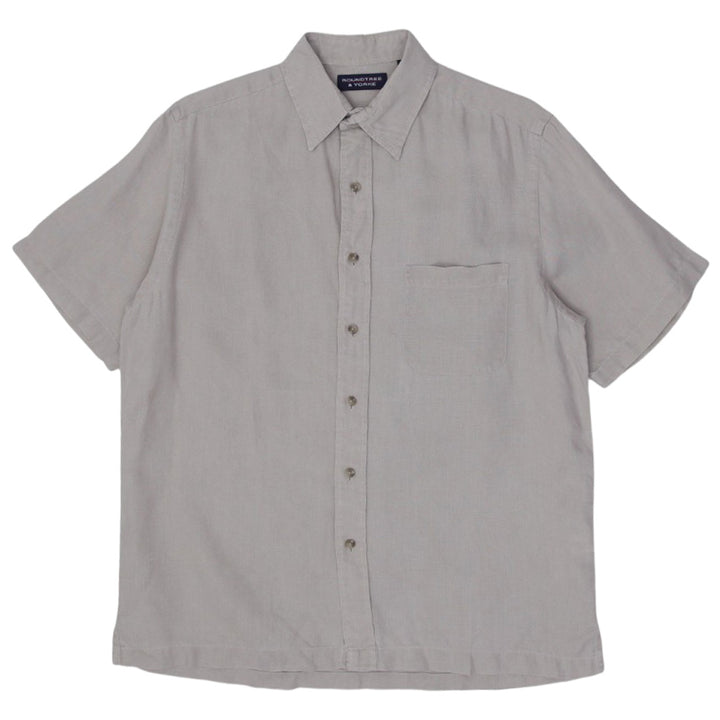 Mens Roundtree & Yorke 100% Linen Short Sleeve Shirt