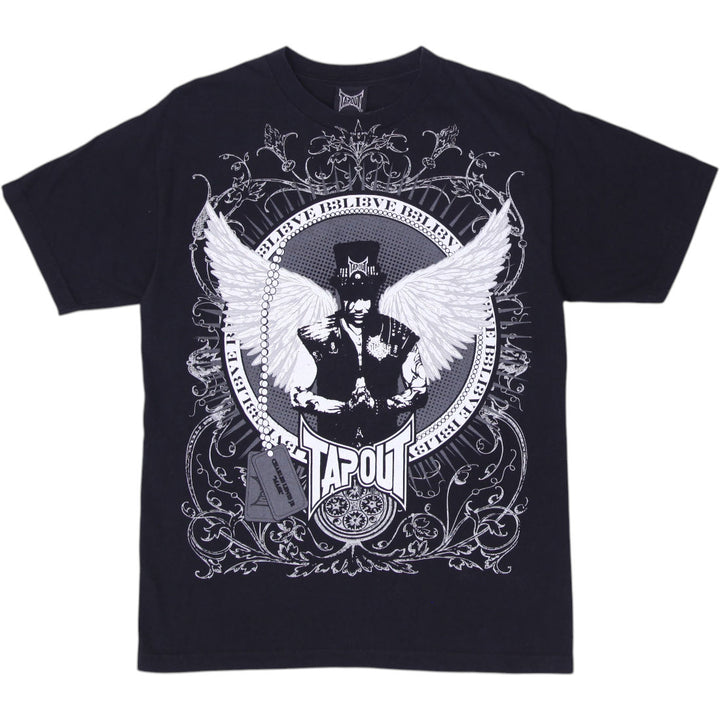 Y2K Mens Tapout Charles Lewis Jr Believe Angel Wings UFC T-Shirt Size M | Migration_T-Shirts | Fashion Rerun