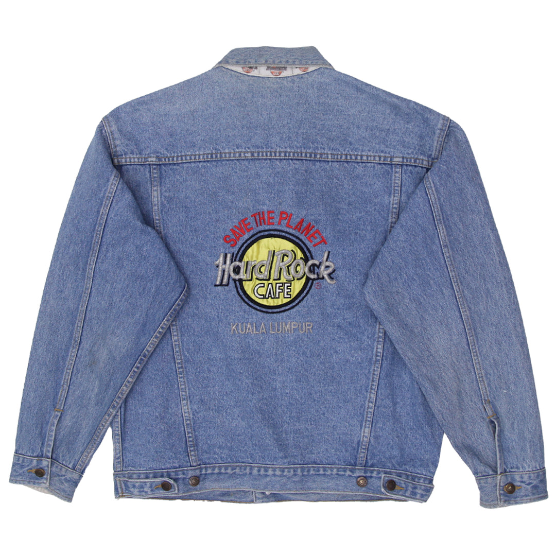 Vintage Hard Rock Café Denim Jacket " Save The Planet" Kuala Lumpur 90's Unisex M - Fashion Rerun Vintage Migration_Jacket