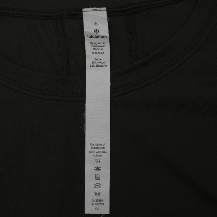 Ladies Lululemon Muscle Love Cropped Long Sleeve T-Shirt Dark Olive Green 6