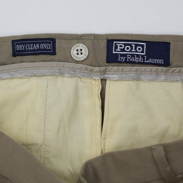 Mens Polo Ralph Lauren Flap Coin Pocket Taupe Double Pleated Trousers