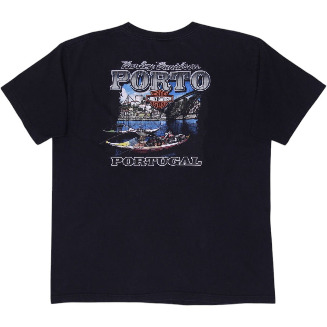 Mens Harley Davidson T-Shirt Black Graphic Porto