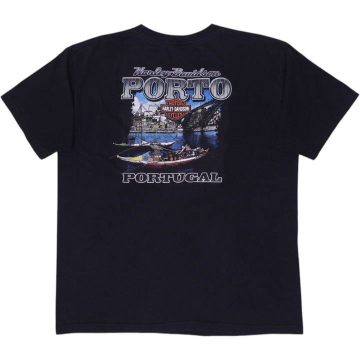Mens Harley Davidson T-Shirt Black Graphic Porto