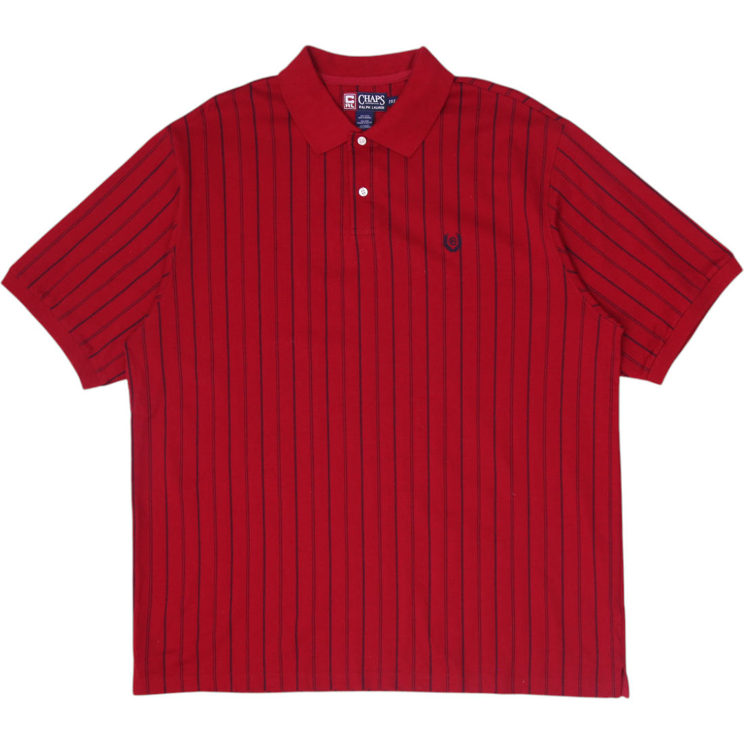 Mens Chaps Ralph Lauren Red Stripe Cotton Short Sleeve Size 2XL