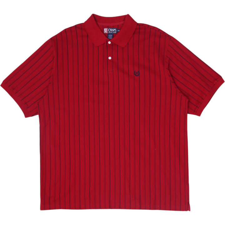 Mens Chaps Ralph Lauren Red Stripe Cotton Short Sleeve Size 2XL