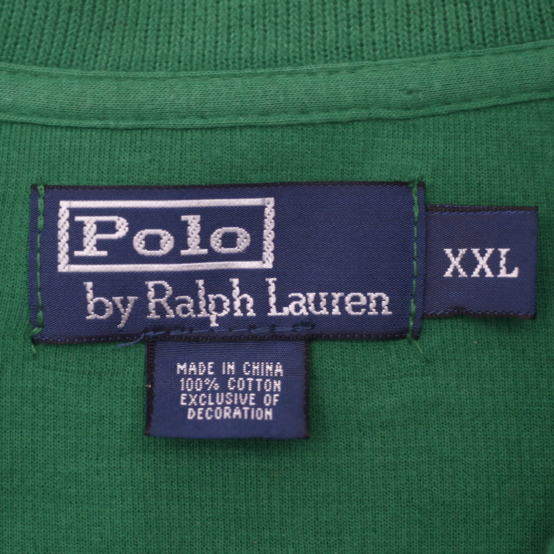 Mens Polo Ralph Lauren Green 1/4 Zip Sweater Embroidered Logo Size XXL