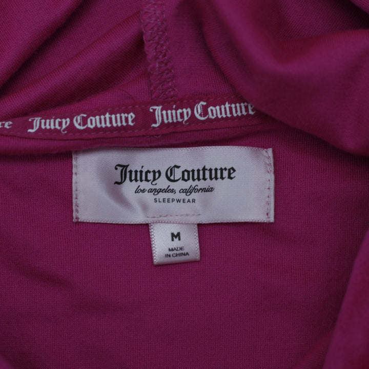 Y2K Ladies Juicy Couture Rhinestone Logo  Velour Hoodie Size M