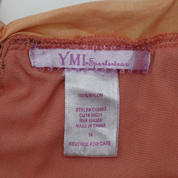 Y2K Ladies YMI Peach Sheer Lace Babydoll Style Size M