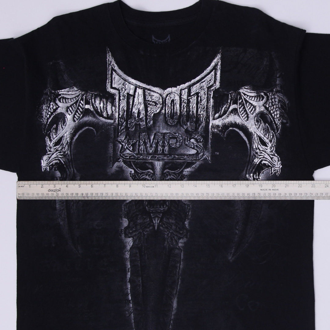 Y2K Mens Tapout MPS Gothic Skull Sword MMA Fighting Graphic T-Shirt Size XL