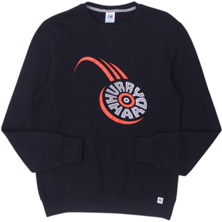 Mens Russell Athletic Sweatshirt Black Graphic Print | Migration_Sweatshirts | Fashion Rerun