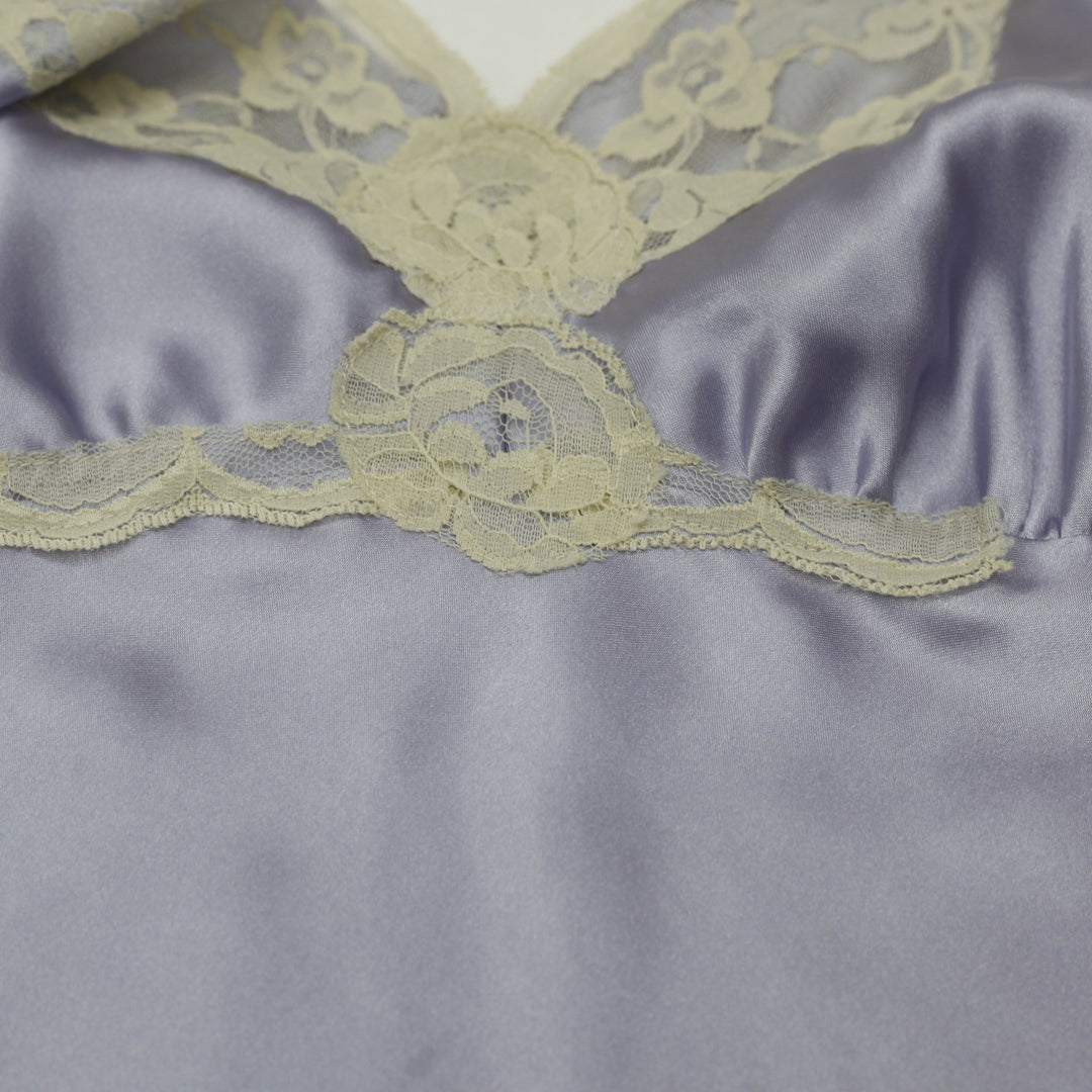 Y2K Ladies Secret Pastel Lilac Satin Lace Camisole Top Coquette Lingerie Cami M