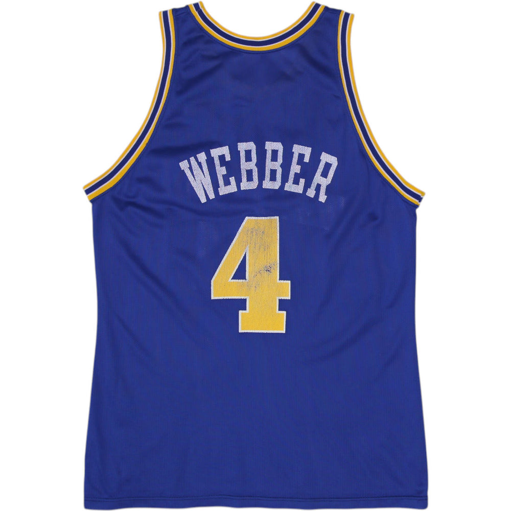 Vintage Champion Golden State Warriors Chris Webber #4 Jersey Size 48 | Migration_Jerseys - Side View | Fashion Rerun