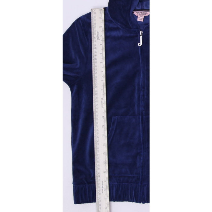 Y2K Ladies Juicy Couture Hoodie Blue Velour Full Zip L( 12-14)