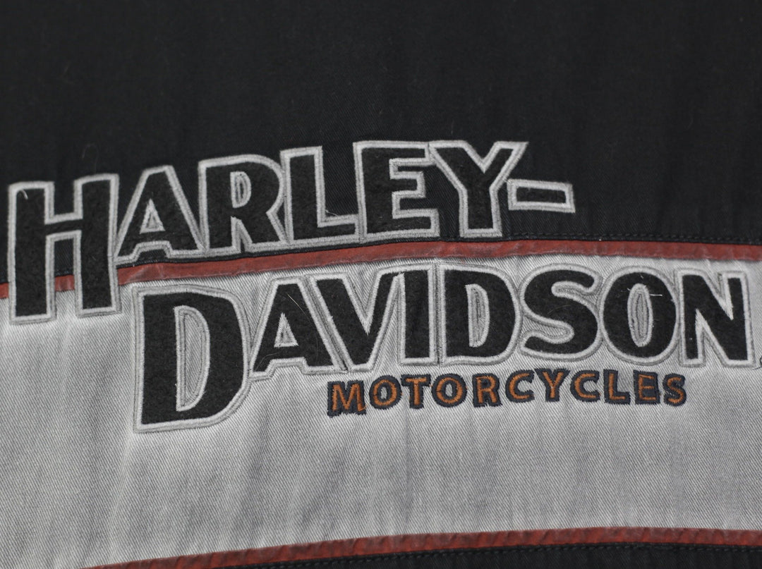 Mens Embroidered Harley Davidson Short Sleeve Button Shirt