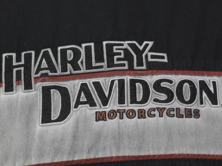 Mens Embroidered Harley Davidson Short Sleeve Button Shirt