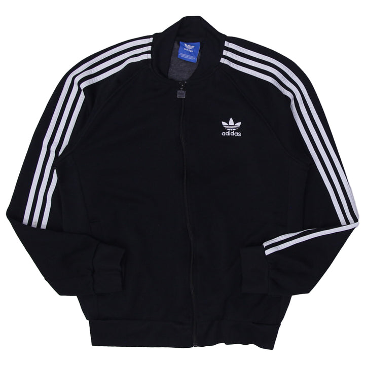 Mens Embroidered Adidas Logo Sleeve Striped Full Zip Jacket